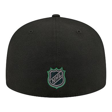 Men's New Era Black Dallas Stars Color Pop 59FIFTY Fitted Hat