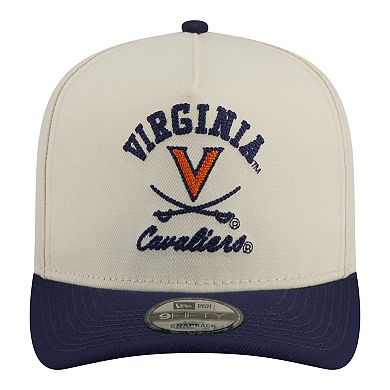Men's New Era Cream/Navy Virginia Cavaliers Two-Tone Arched 9FIFTY Snapback Hat