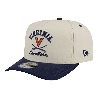Men's New Era Cream/Navy Virginia Cavaliers Two-Tone Arched 9FIFTY Snapback Hat