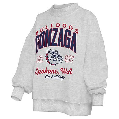 Women's Pressbox Heather Gray Gonzaga Bulldogs Reversible Sweatshirt