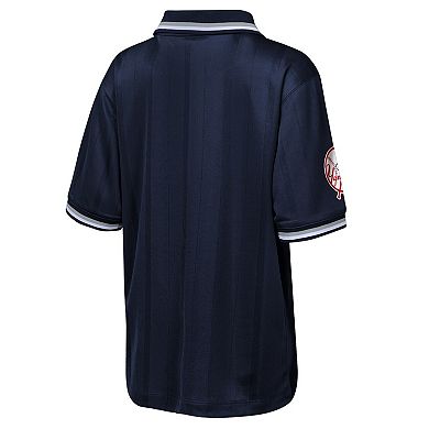 Youth Outerstuff Navy New York Yankees Y2 Tech Stadium Fashion Collar T-Shirt
