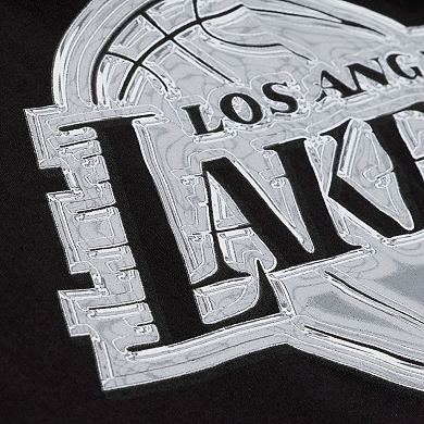 Men's Mitchell & Ness Black Los Angeles Lakers Chrome Heritage T-Shirt