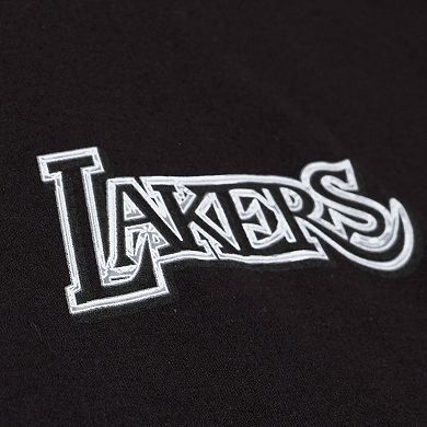 Men's Mitchell & Ness Black Los Angeles Lakers Chrome Heritage T-Shirt