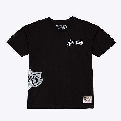 Men's Mitchell & Ness Black Los Angeles Lakers Chrome Heritage T-Shirt
