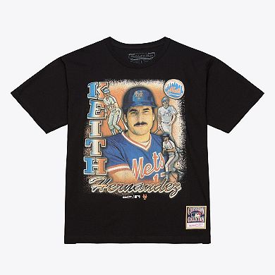 Men's Mitchell & Ness Keith Hernandez Black New York Mets Icon Legendary T-Shirt