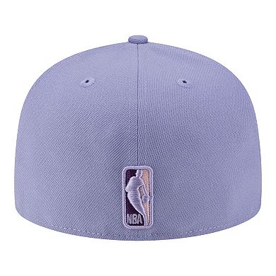 Men's New Era Lavender Miami Heat Color Pack 59FIFTY Fitted Hat