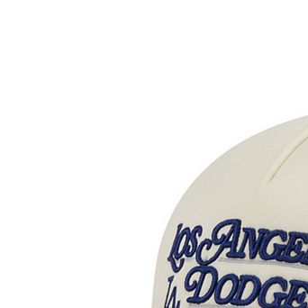 Women's New Era Light Beige/Royal Los Angeles Dodgers Retro 9FORTY M-Crown A-Frame Trucker Adjustable Hat