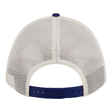 Women's New Era Light Beige/Royal Los Angeles Dodgers Retro 9FORTY M-Crown A-Frame Trucker Adjustable Hat