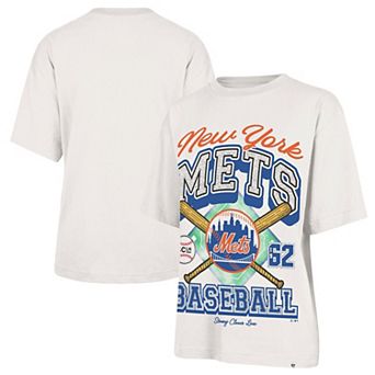Women's '47 x Stoney Clover Lane Sand New York Mets Crossover Base Foundation T-Shirt