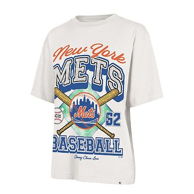 Women's '47 x Stoney Clover Lane Sand New York Mets Crossover Base Foundation T-Shirt