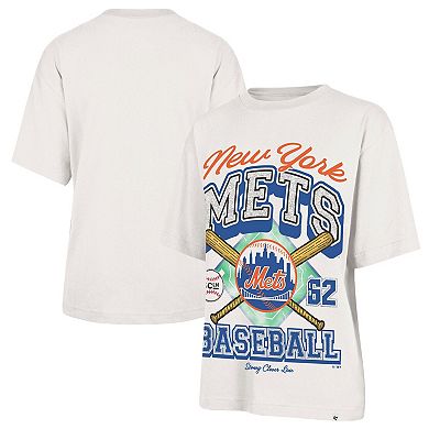 Women's '47 x Stoney Clover Lane Sand New York Mets Crossover Base Foundation T-Shirt