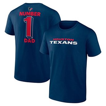 Men's Logo Athletic Navy Houston Texans #1 Dad Jersey T-Shirt