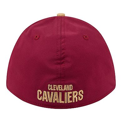 Men's New Era Wine/Gold Cleveland Cavaliers Rope Two-Tone M-Crown A-Frame 39THIRTY Flex Hat