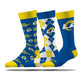 Unisex Strideline Los Angeles Rams Business Knit Crew Socks Three-Pack Set