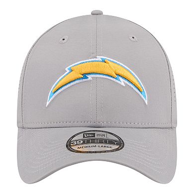Men's New Era Gray Los Angeles Chargers Perforated 39THIRTY Flex Hat