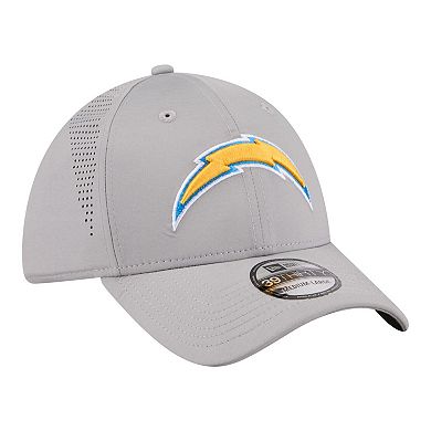 Men's New Era Gray Los Angeles Chargers Perforated 39THIRTY Flex Hat