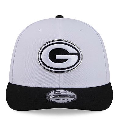 Men's New Era White/Black Green Bay Packers 2026 NFL Draft Pre-Curved 9FIFTY Snapback Hat