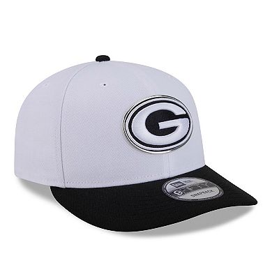 Men's New Era White/Black Green Bay Packers 2026 NFL Draft Pre-Curved 9FIFTY Snapback Hat