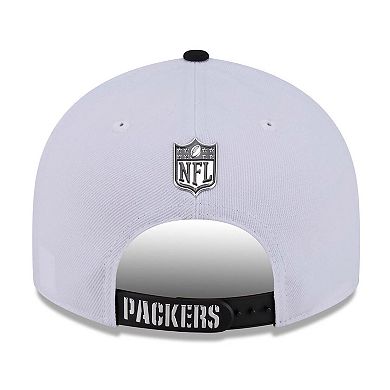 Men's New Era White/Black Green Bay Packers 2026 NFL Draft Pre-Curved 9FIFTY Snapback Hat