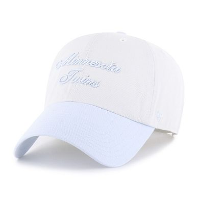 Women's '47 White/Light Blue Minnesota Twins Gelato Two-Tone Clean Up Adjustable Hat