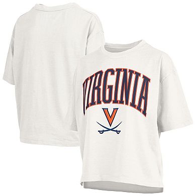 Women's Pressbox White Virginia Cavaliers Plus Size Nelson Motley Crew Oversized Slub T-Shirt