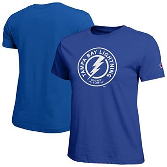 Women's Champion Blue Tampa Bay Lightning Wordmark Lockup T-Shirt