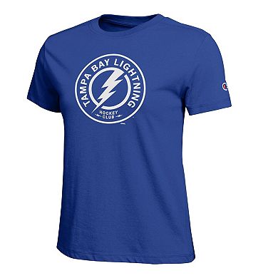Women's Champion Blue Tampa Bay Lightning Wordmark Lockup T-Shirt