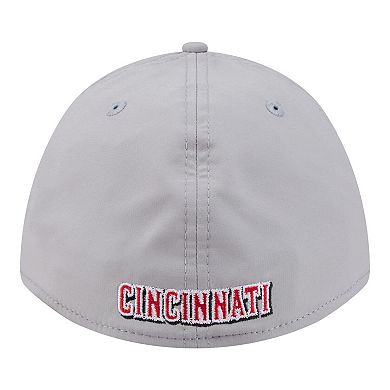 Men's New Era Gray Cincinnati Reds Patch 39THIRTY A-Frame M-Crown Perforated Flex Hat