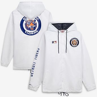 Men's Mitchell & Ness White Detroit Tigers Big & Tall Full-Snap Hooded Jacket