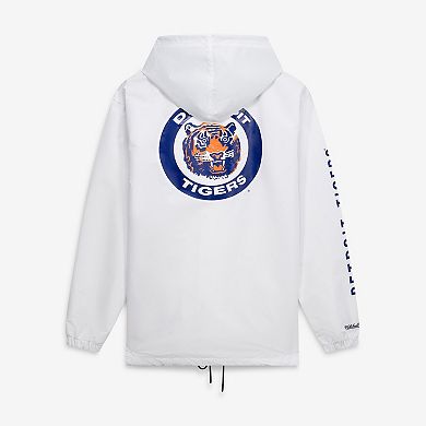 Men's Mitchell & Ness White Detroit Tigers Big & Tall Full-Snap Hooded Jacket