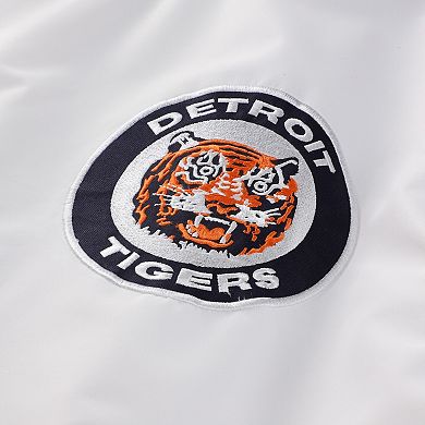 Men's Mitchell & Ness White Detroit Tigers Big & Tall Full-Snap Hooded Jacket