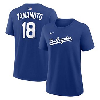 Women's Nike Yoshinobu Yamamoto Royal Los Angeles Dodgers Alternate Name & Number T-Shirt