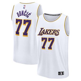 Youth Fanatics Luka Dončić White Los Angeles Lakers Fast Break Replica Jersey - Association Edition