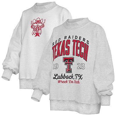 Women's Pressbox Heather Gray Texas Tech Red Raiders Reversible Sweatshirt