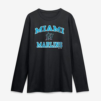 Men's Logo Athletic Black Miami Marlins Heart & Soul Long Sleeve T-Shirt