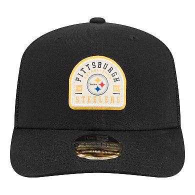 Men's New Era Black Pittsburgh Steelers Contest 9SEVENTY Adjustable Trucker Hat