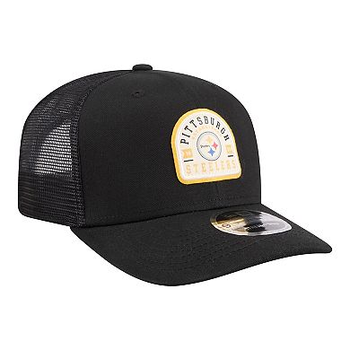 Men's New Era Black Pittsburgh Steelers Contest 9SEVENTY Adjustable Trucker Hat