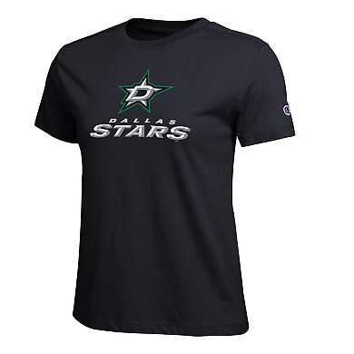 Women's Champion Black Dallas Stars Wordmark Lockup T-Shirt