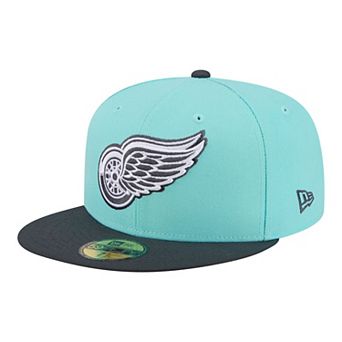 Men's New Era Turquoise/Charcoal Detroit Red Wings Two-Tone Color Pack 59FIFTY Fitted Hat