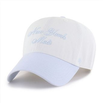 Women's '47 White/Light Blue New York Mets Gelato Two-Tone Clean Up Adjustable Hat