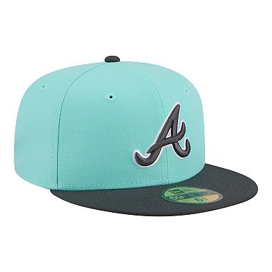 Men's New Era Turquoise/Charcoal Atlanta Braves Two-Tone Color Pack 59FIFTY Fitted Hat