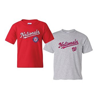 Youth Soft as a Grape Red/Gray Washington Nationals 2-Pack Logo T-Shirt Set