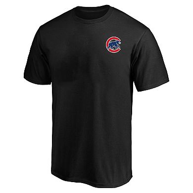Men's Profile Black Chicago Cubs Big & Tall Two-Sided Graphic T-Shirt