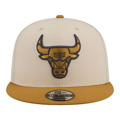 Men's New Era Cream/Tan Chicago Bulls Two-Tone Color Pack 9FIFTY Snapback Hat