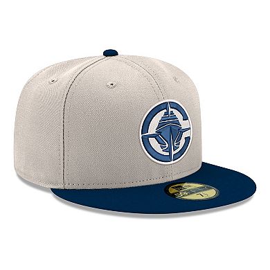 Men's New Era White/Navy LA Clippers Chrome Two-Tone 59FIFTY Fitted Hat
