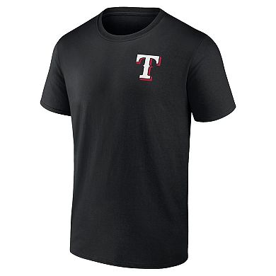 Men's Profile Black Texas Rangers Big & Tall Two-Sided Graphic T-Shirt