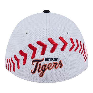 Youth New Era White/Navy Detroit Tigers Baseball 39THIRTY M-Crown Flex Hat