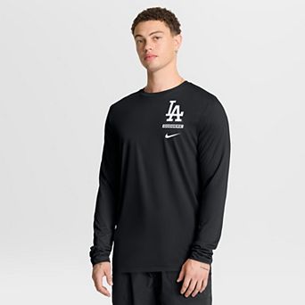 Men's Nike Black Los Angeles Dodgers 2-Hit Legend Dri-FIT Long Sleeve T-Shirt