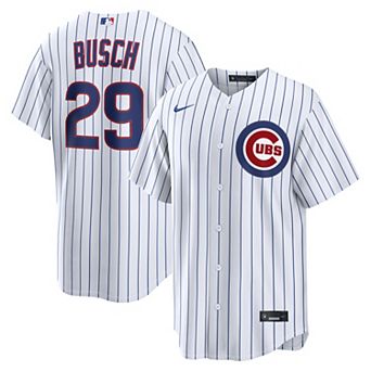 Men's Nike Michael Busch White Chicago Cubs Home Replica Jersey