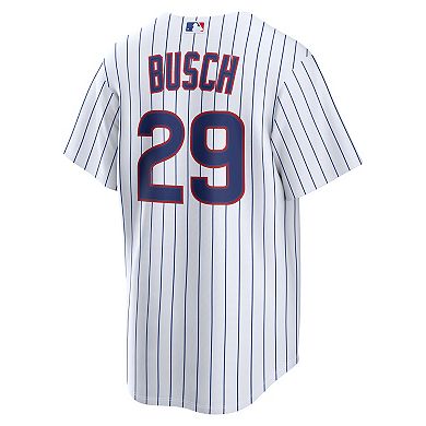 Men's Nike Michael Busch White Chicago Cubs Home Replica Jersey